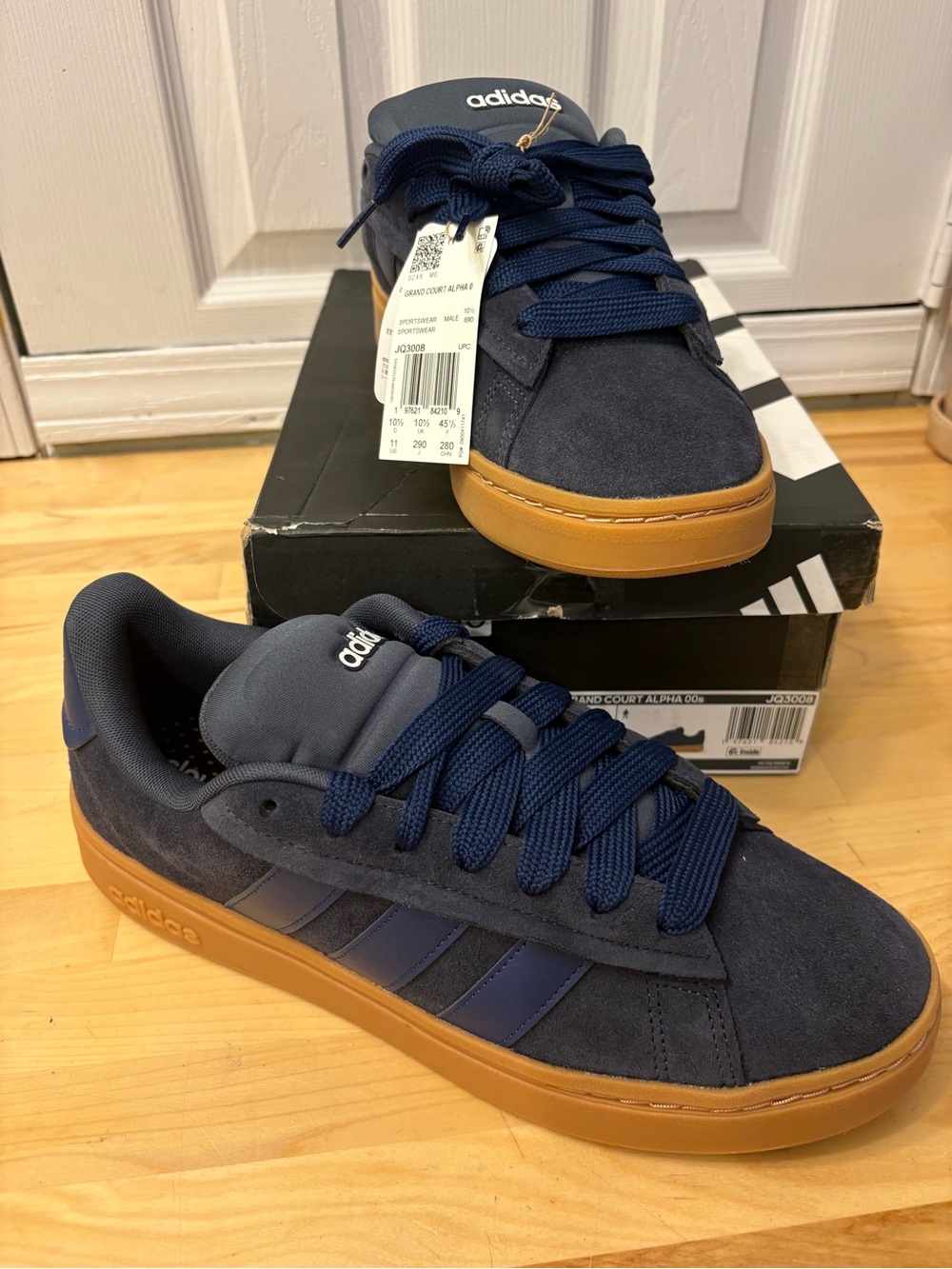 adidas Grand Court Alpha 00s Navy with Gum Sole